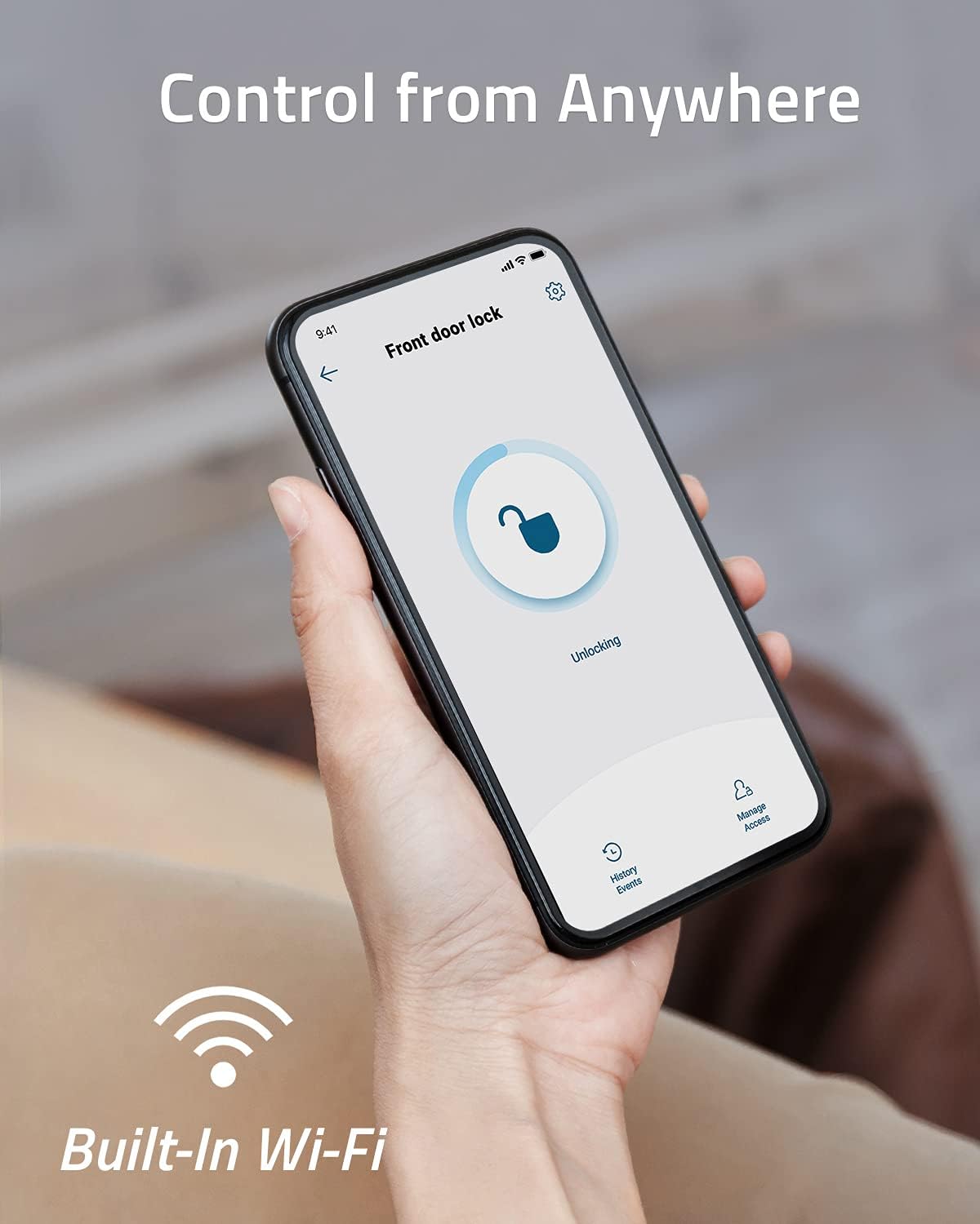 eufy Security Smart Lock Touch & Wi-Fi, Fingerprint Scan, Keyless Entry Door Lock, Smart Wi-Fi Lock, Bluetooth Electronic Deadbolt