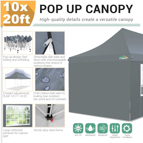 10x10 Pop Up Canopy Tent with 4 Sidewalls and Mesh Windows 2.0