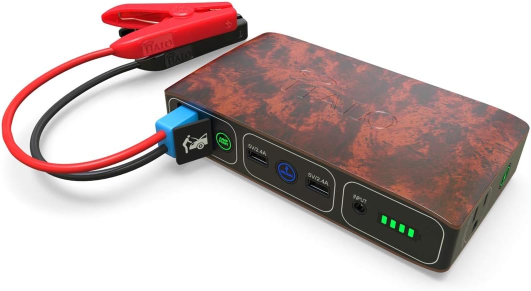 HALO Bolt 58830 mWh Portable Phone Laptop Charger Car Jump Starter with AC Outlet and Car Charger - Silver Graphite (1267118)