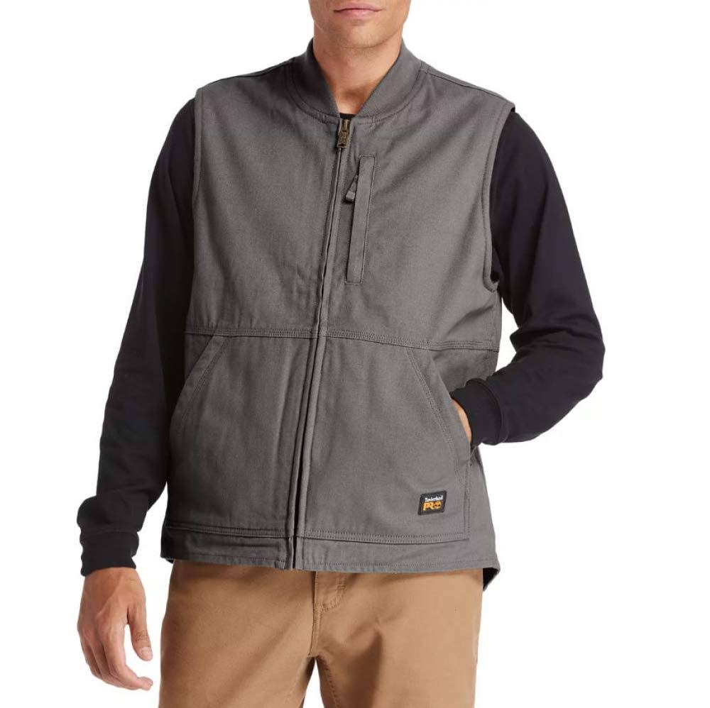 Timberland Pro Men&s Gritman Lined Canvas Vest, Pewter