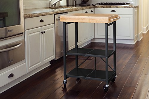 Origami Folding Kitchen Cart on Wheels, 3-Tier Foldable Rolling Cart - Chefs Outdoor Cart for Wine and Food, Microwave Cart, Plating Shelf