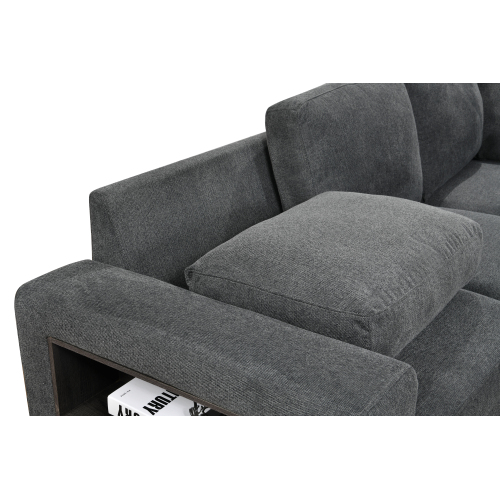 Dolonm 125'' Sleeper Sofa with Pull Out Bed and Storage Chaise Ottoman, U Shaped Sectional Couch with Adjustable Headrest and Stools for Living Room