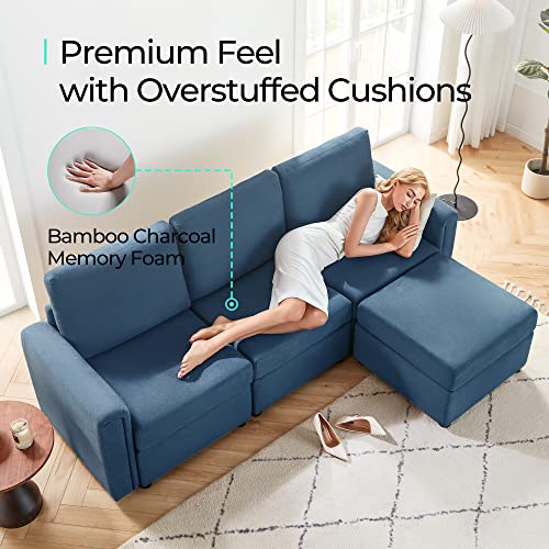 LINSY HOME Modular Sectional Sofa, Convertible U Shaped Sofa Couch with Storage, Memory Foam, Modular Sectionals with Ottomans