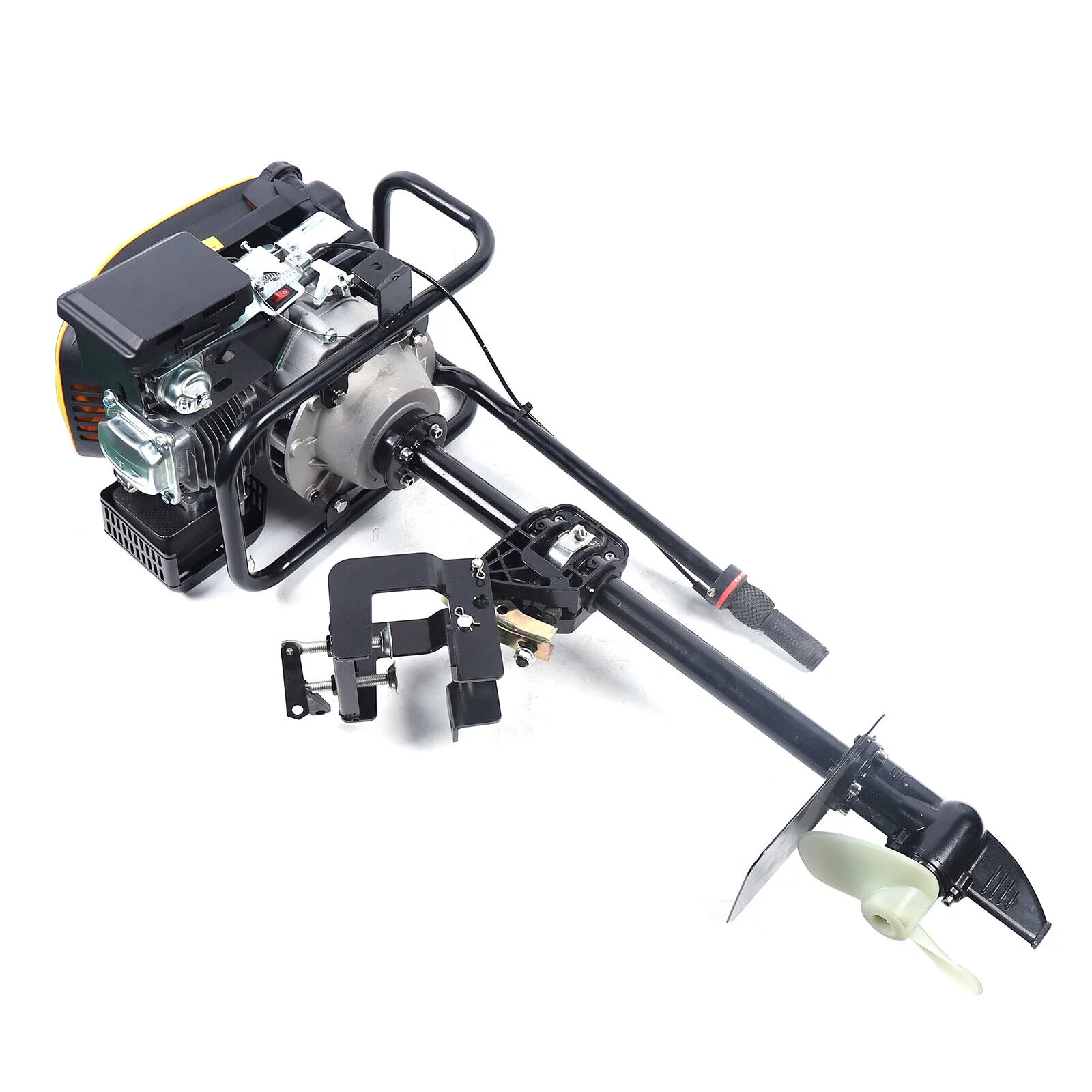 Loyalheartdy 9.0HP 4 Stroke Outboard Motor Engine, 225CC Heavy Duty Inflatable Fishing Boat TCI Gasoline Engine Air Cooling System