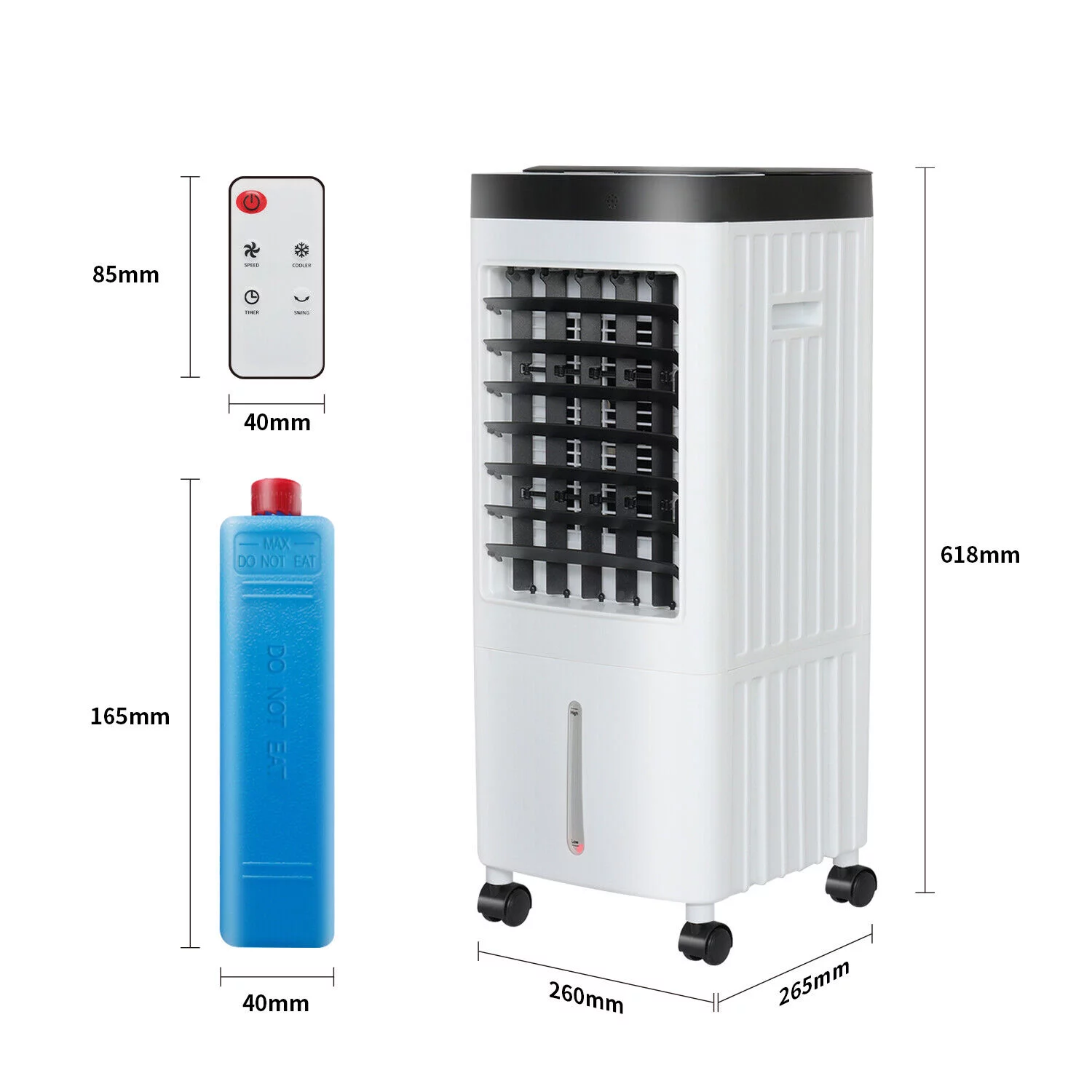 FULLWATT 10L AC Portable Small Air Conditioner Cooling Fan Evaporative Cooler Humidifier