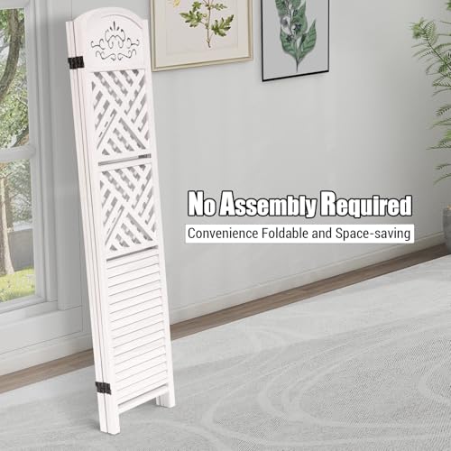 5.6FT Tall Room Divider,Japanese Room Divider 6 Panel Shoji Screen Room Dividers