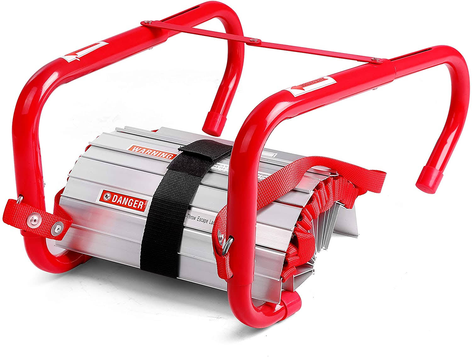 Emergency Fire Escape Ladder, Portable Ladder with Anti-Slip Rungs and Wide Step