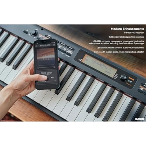 Casio CDP-S360 Slim 88-Key Weighted Digital Piano | Portable, Lightweight & Compact | 700 Tones, 200 Rhythms | Songwriting tools | USB-MIDI