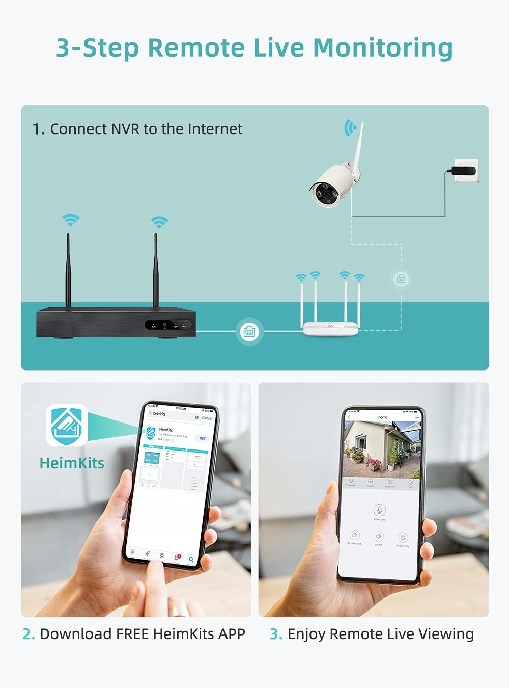 Wireless Security Camera Outdoor with 1TB Hard Drive, 1080P 8CH NVR 4Pcs Home WiFi Security Camera System with Night Vision, Waterproof, Motion Alert