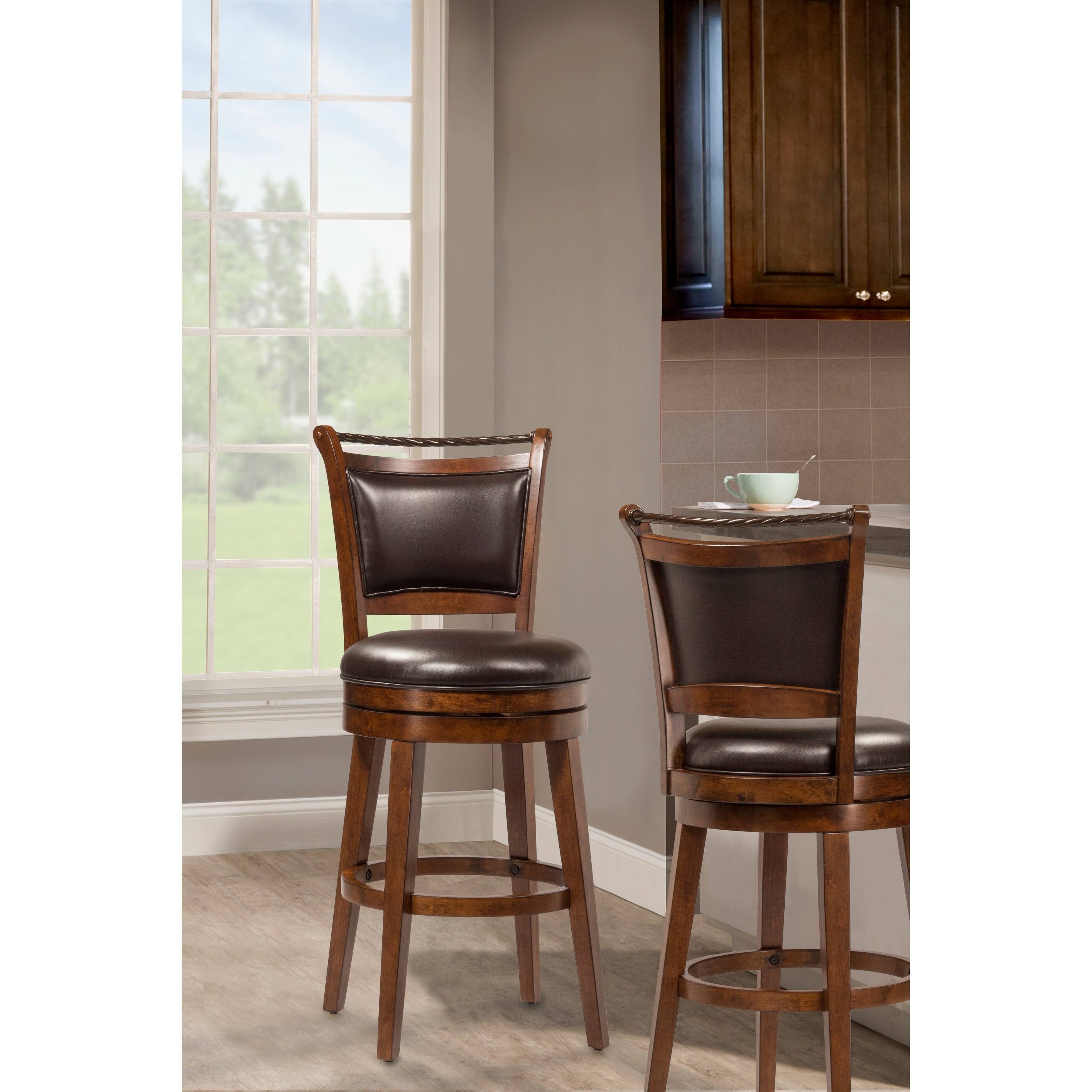 Hillsdale Calais Swivel Counter Stool, Medium Brown Cherry, 26x22