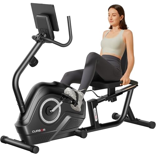 CURSOR FITNESS Recumbent Exercise Bike, Stationary Bikes for Home with Adjustable Seat