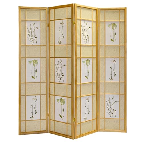 Legacy Decor 3 Panels Room Divider - Portable & Foldable Freestanding Room Privacy Screen - 71” Tall Botanical Floral Dressing Screen