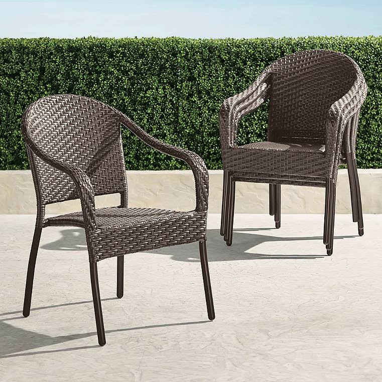 Cafe Curved Back Stacking Chairs, Set of Four - Dove - Frontgate