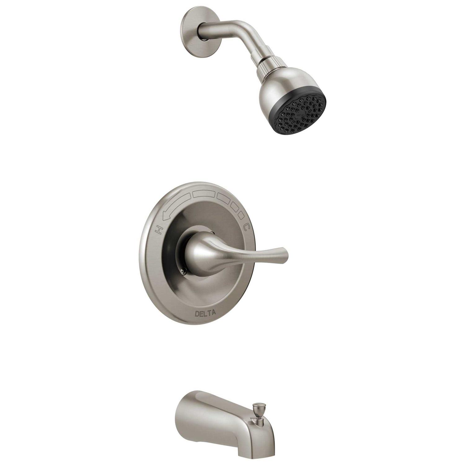 Delta Foundations Stainless 1-Handle Bathtub &amp; Shower Faucet - Shop Hardware Tools Online Store