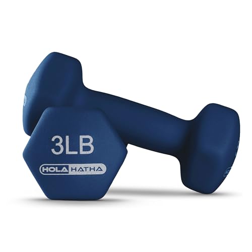 HolaHatha Neoprene Dumbbell Free Hand Weight Set with Rack, Ideal for Home Exercises to Gain Tone and Definition