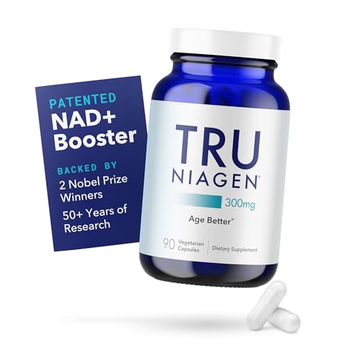 TRU NIAGEN Patented NAD+ Supplement for Anti Aging and Cell Regeneration, 300 mg Niagen, 90 Servings | Supports Cellular Energy, Brain