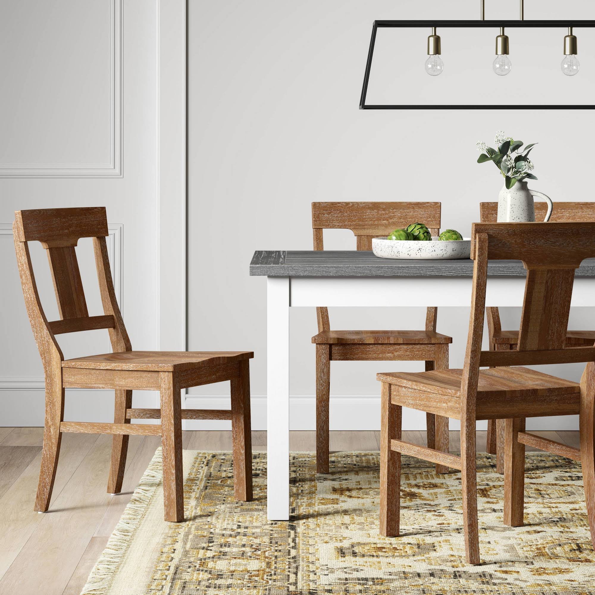 2pk Wheaton Rustic Dining Chair Brown - Threshold