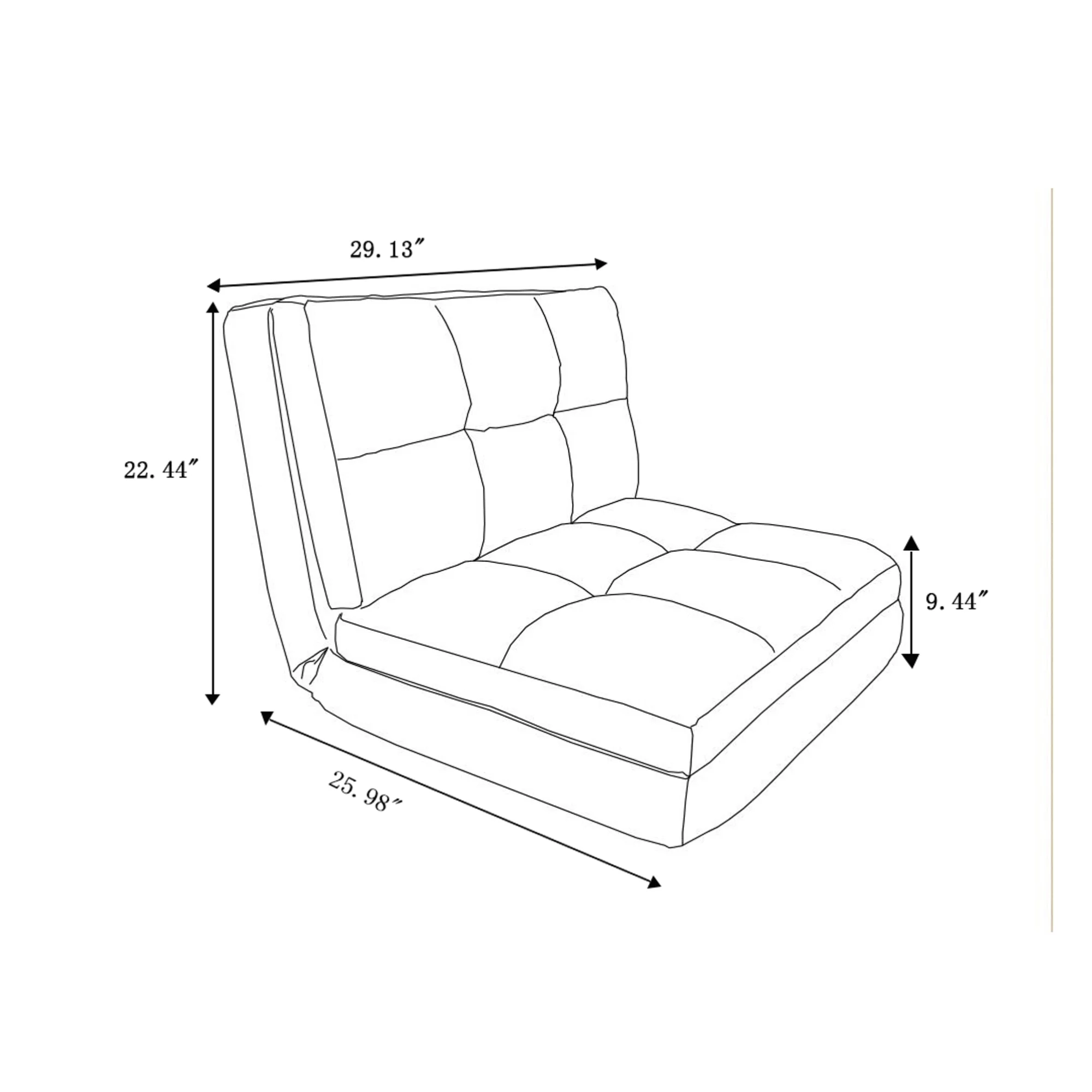 Loungie Microsuede Flip Chair Lounger Seat Blue