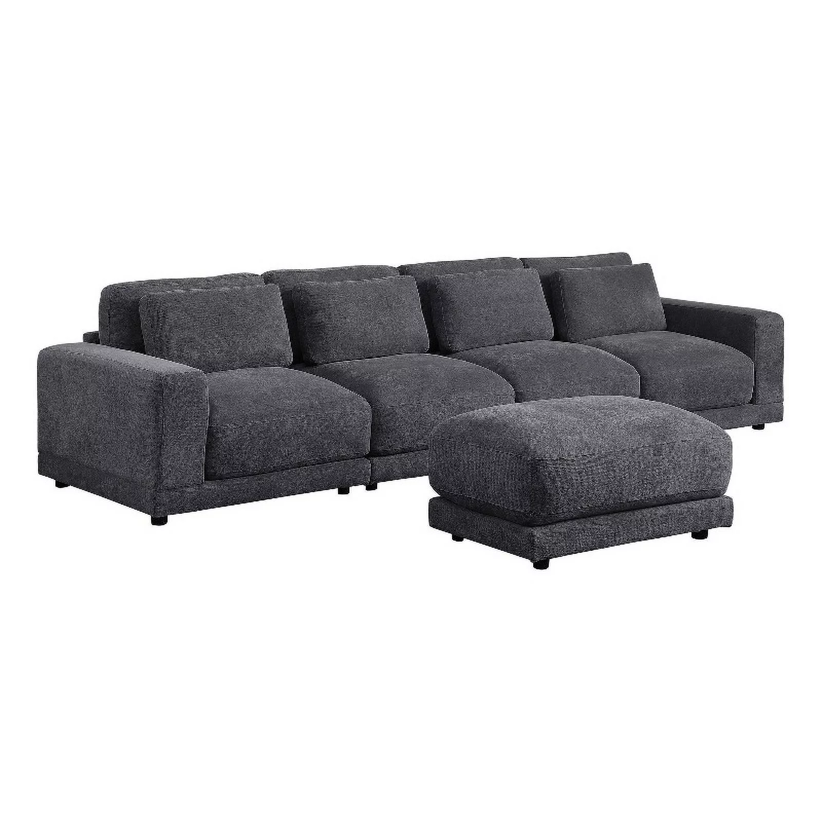 Devion Furniture 5-Piece Upholstered Fabric Modular Sofa in Dark Gray