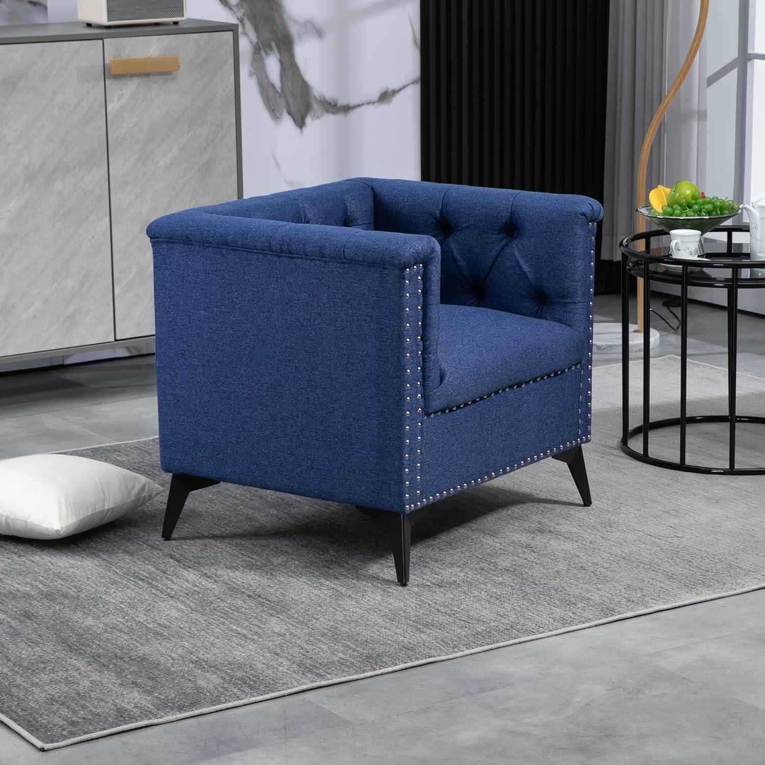 Accent Chair Living Room Chairs Single Sofa Chair,Arm Chairs with Linen Fabric