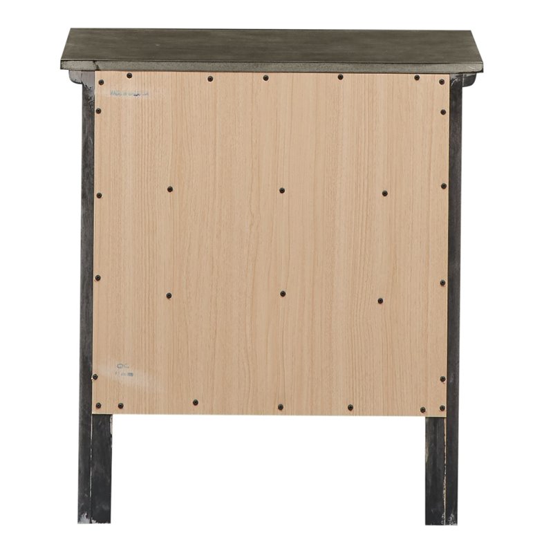 Home Square 3-Piece Set with King Bed 5-Drawer Chest and Nightstand in Gray
