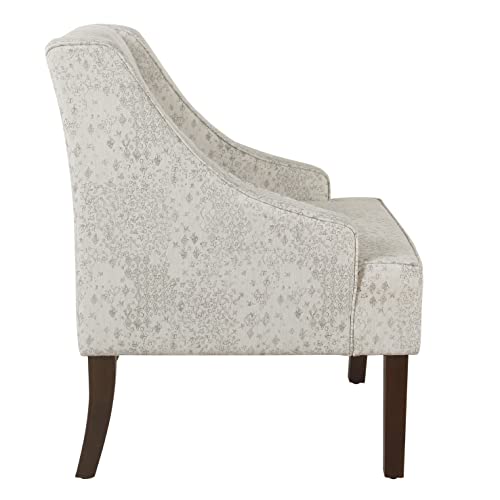 HomePop Velvet Swoop Arm Accent Chair, Suri Blue