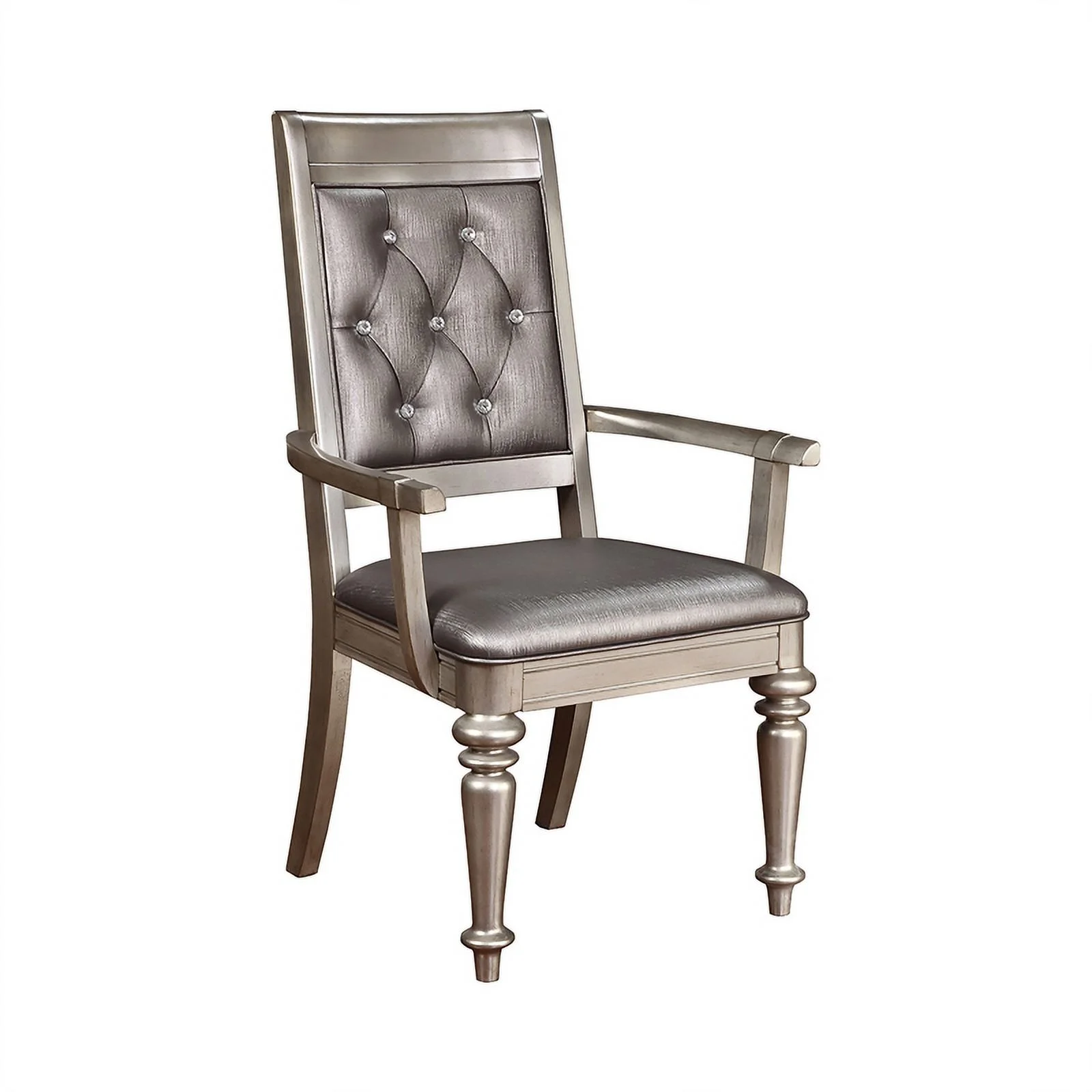 Bling Game Dining Room Set Metallic Platinum