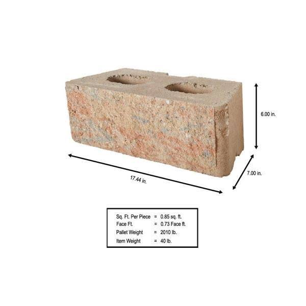 Pavestone Rockwall Large 6 in. x 17.5 in. x 7 in. Palomino Concrete Retaining Wall Block (