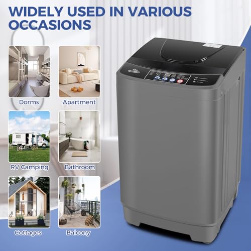 Portable Washing Machine Full-Automatic Portable Washer 2.1 Cu.ft Compact Washer for Home