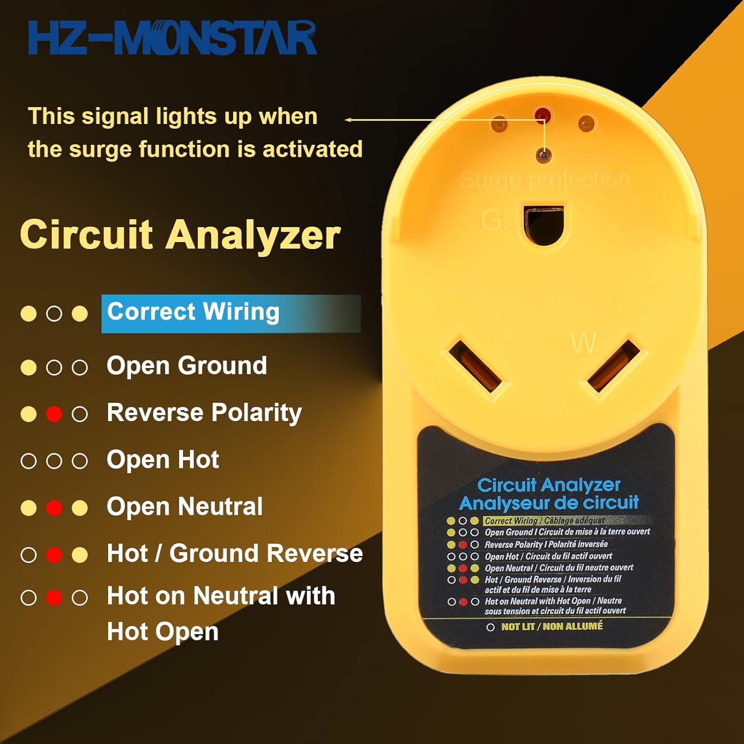 RV Surge Protector 30 Amp Adapter with LED Indicator Light, Circuit Analyzer Portable for RV Trailer Camper