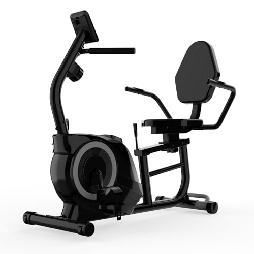 Recumbent Exercise Bike for Home Use, Quiet Recumbent Stationary Bikes for Adults & Seniors, 16-Level Resistance, Adjustable Seat, Supports 400LB