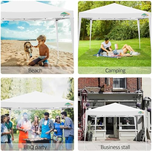 COBIZI 10x10 Pop up Canopy Tent Protable Canopy Tent with 4 Sidewalls Waterproof Commercial Instant Shelter for Parties, Wedding
