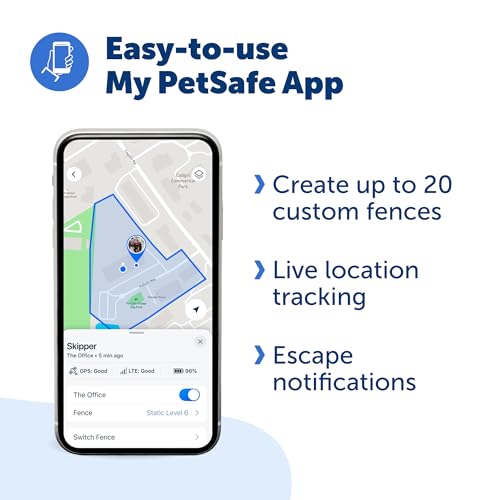 PetSafe Guardian GPS + Tracking Dog Fence Collar Pet Safe GPS Dog Collar Fence System, with App Waterproof Rechargeable Collar