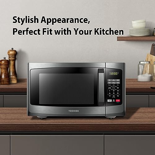 Toshiba ML-EM62P(SS) Large Countertop Microwave with Smart Sensor, 6 Menus, Auto Defrost, ECO Mode, Mute Option & 16.5" Position Memory Turntable