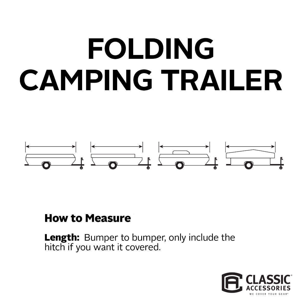 Classic Accessories 74403 Model 3 PolyPro I Folding Camping Trailer Cover, Gray