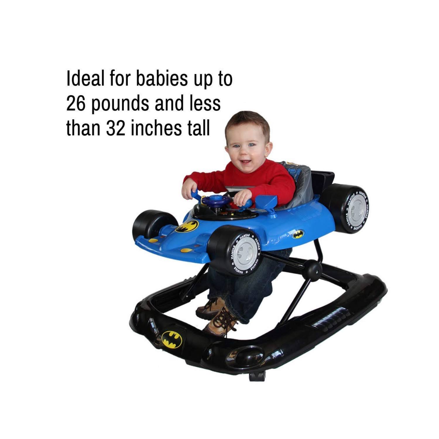 KidsEmbrace Batman Baby Activity Walker DC Comics Car Music and Lights Blue