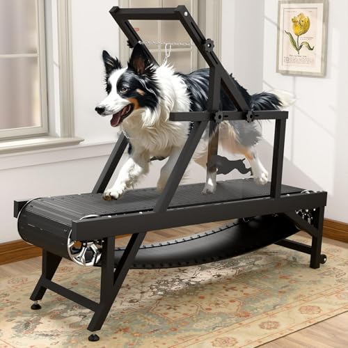 Dog Treadmill, HotFeed Dog Slat Mill for Medium Dogs, Doggy Treadmill with Brake & Plastic Track, Dog Pacer Treadmill to Keep Active and Fit