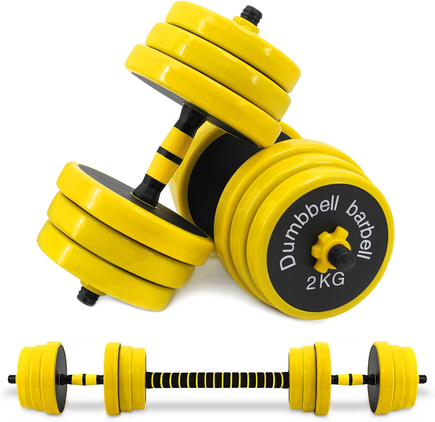 VIVITORY Adjustable Dumbbells Set, Weights Dumbbells Set with Connector, Neoprene Coating Barbell Weight Set for Home Gym, Free Weights for Exercises