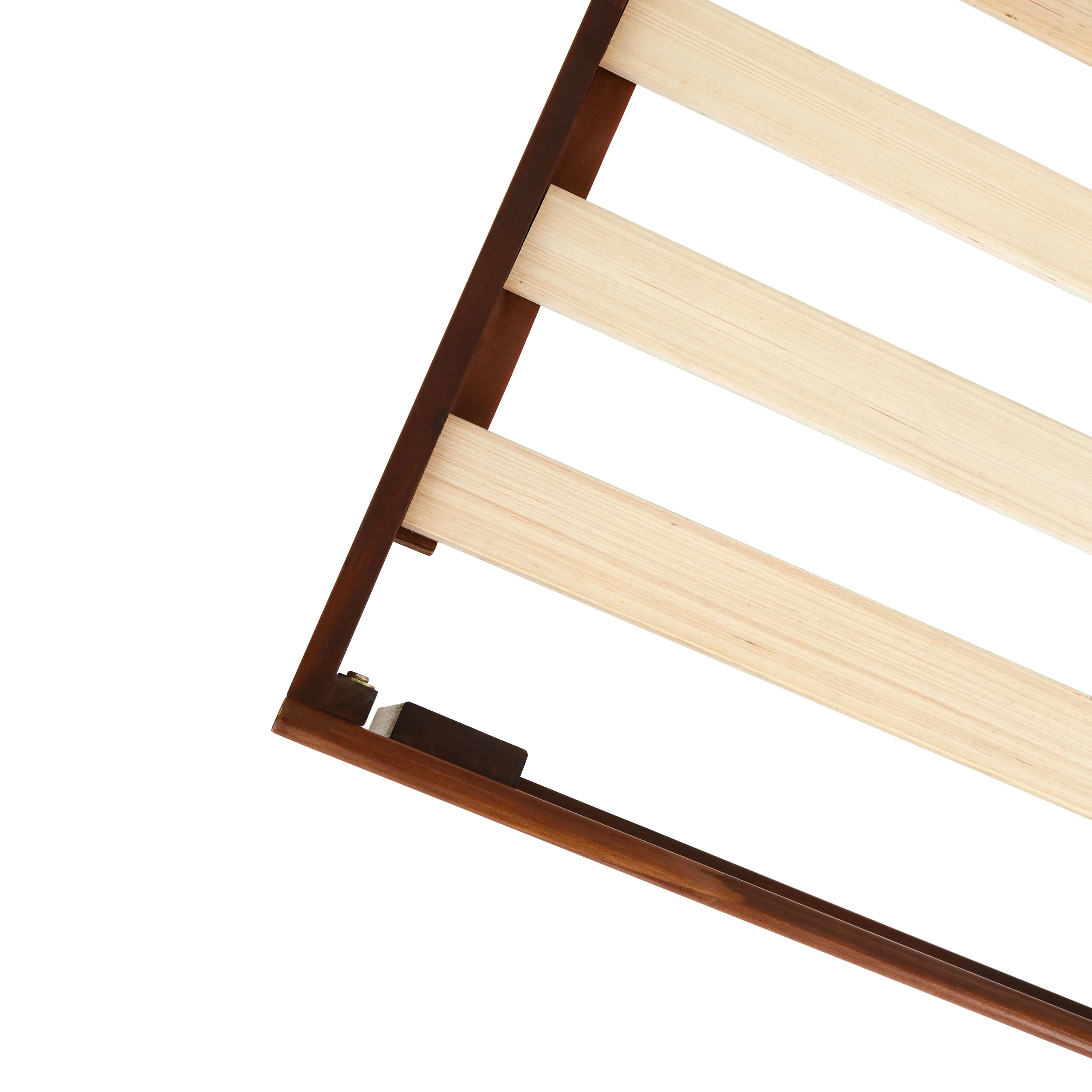BME Dalen 45" Bed Frame Queen, Adjustable Headboard, Mid-Century, Solid Wood, Dark Choco