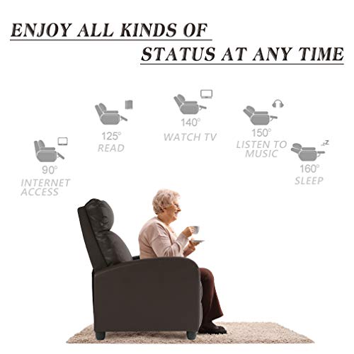 BestMassage | Recliner Chair | with 2 Point Massage Function | Black | with Lumbar Support, Adjustable Push Back, Wide Armrests