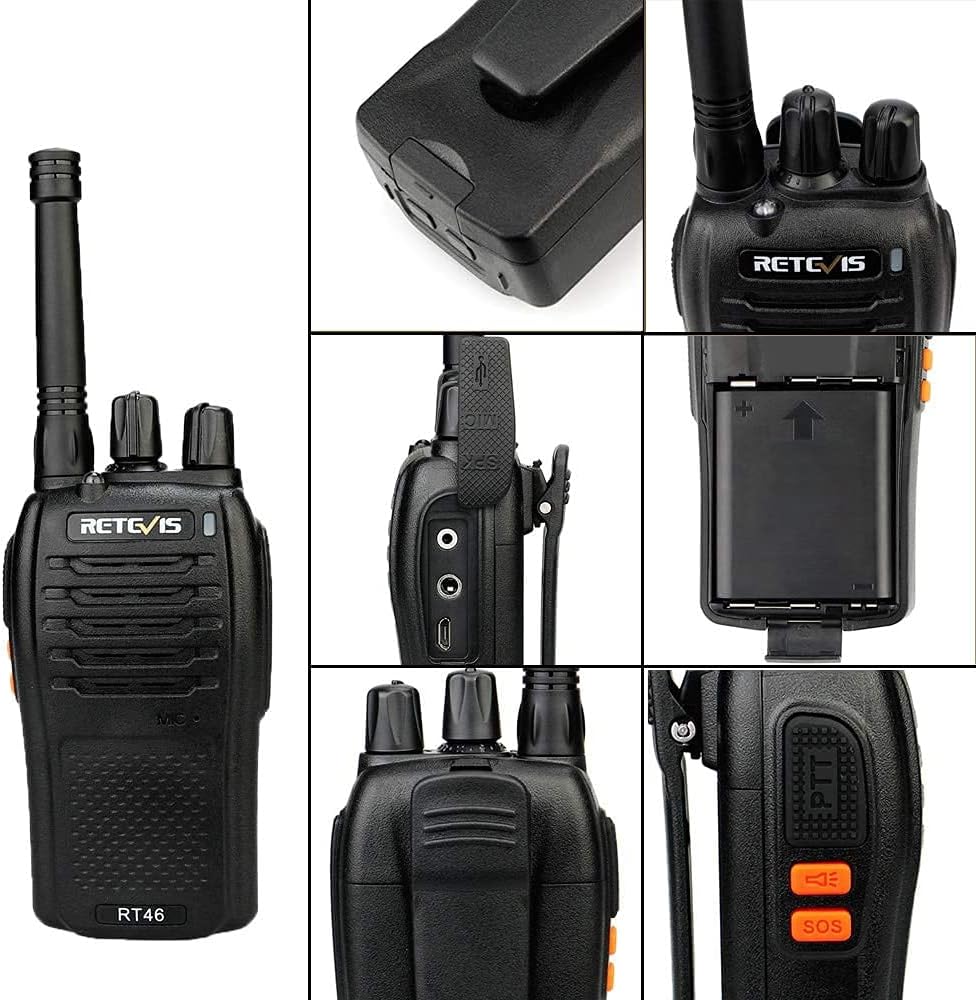 Retevis RT46 Mini Walkie Talkie, Small Two Way Radio with Headset, Portable Handheld Transceiver, Long Range Walky Talky Rechargeable for Family