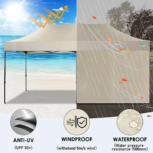 COBIZI 10x20 Heavy Duty Pop up Canopy Tent with 6 sidewalls Easy Up Commercial Outdoor Wedding Party Tents for Parties All Season Wind & Waterproof
