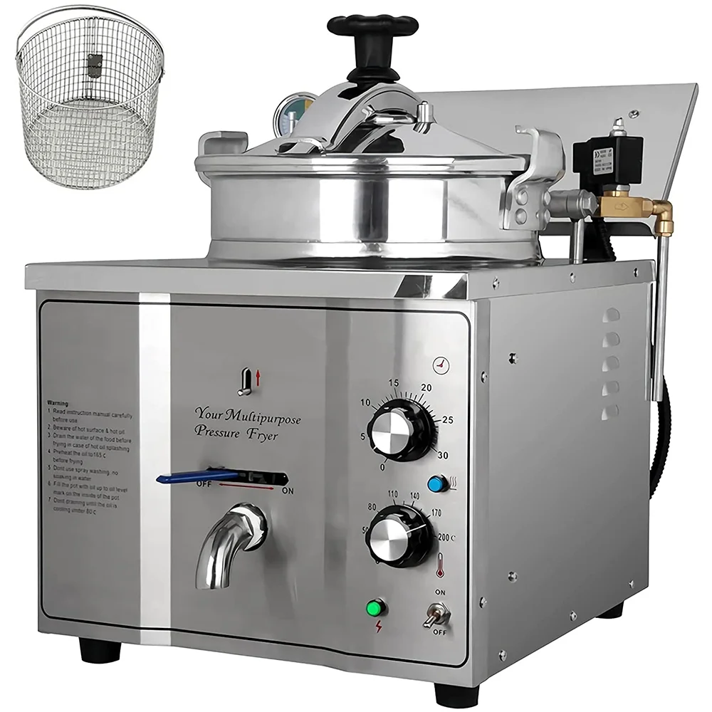 INTBUYING 16L Electric High Pressure Fried Chicken Stove Stainless Steel