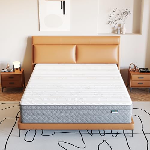 Full Mattress, 12 Inch Full Size Mattress with Cooling-Gel Memory Foam &Pocket Spring Hybrid, CertiPUR-US Certified, Medium Firm
