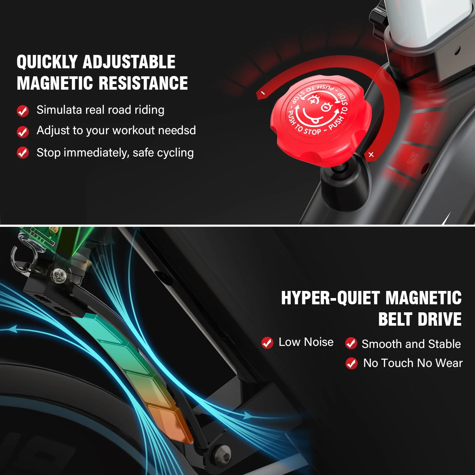 Pooboo Indoor Cycling Bike Exercise Bikes Stationary Magnetic Resistance for Home Cardio Workout Machine 350lb Flywheel 35lbs