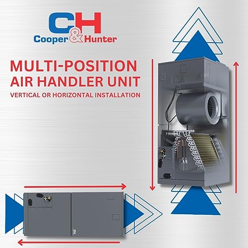 Cooper&Hunter Central Mini Split Air Conditioner and Heater System with Multi Position Air Handler Unit Including Installation Kit