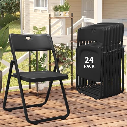 YLGJ&TIDY 8 Pack Plastic Folding Chair, Stackable Portable Foldable Chair for Outside, Lightweight Folding Chairs with Ventilation Holes, for Indoor