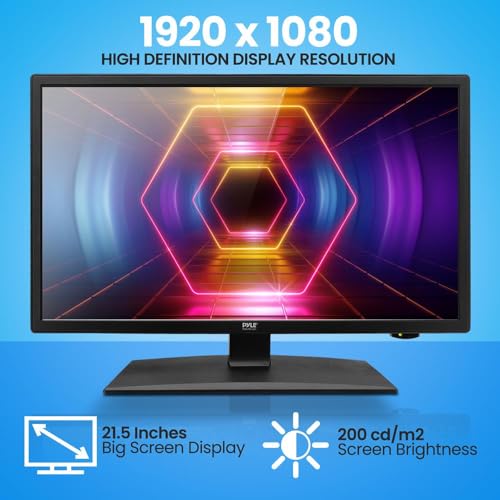 Pyle Slim Flat Screen Monitor FHD Small TV w/HDMI - Smart Home Appliances