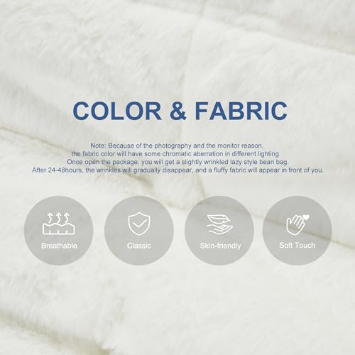 Bean Bag Chairs for Adults Giant Bean Bag Chair Memory Foam BeanBag Chair Big Bean Bag Sofa with Filler Faux Fur Fireside Beanbags Lazy Sofa for