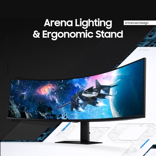 SAMSUNG 49" Odyssey G9 (G95C) Series DQHD 1000R Curved Gaming Monitor, 240Hz, 1ms(GtG), DisplayHDR 1000, AMD FreeSync Premium Pro, Eye Saver Mode